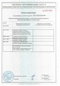 2011.11.23 Верхняя Пышма - Приложение к сертификату Устройства поворотно-откидные, поворотные, откидные. ГОСТ 30777-2012