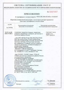 2017.06.19 Верхняя Пышма - Приложение к сертификату Устройства поворотные, откидные, Siegenia-Aubi KG. ГОСТ 30777-2012